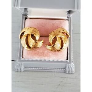 Vintage Givenchy Designer Swirl Stud Earrings